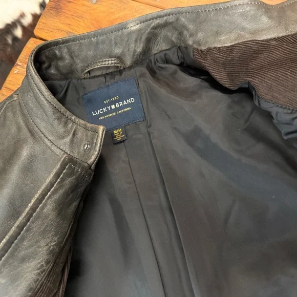 Lucky Brand Bonneville leather jacket. Dark grey/black, brand new - Picture 5 of 5